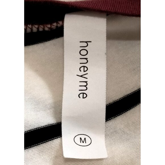 HoneyMe Medium Top Womens V-Neck Striped & Leopard Pattern Tunic Long Sleeve - Picture 7 of 9